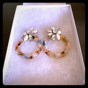 New Fragments Hoop Earrings w/ Crystals